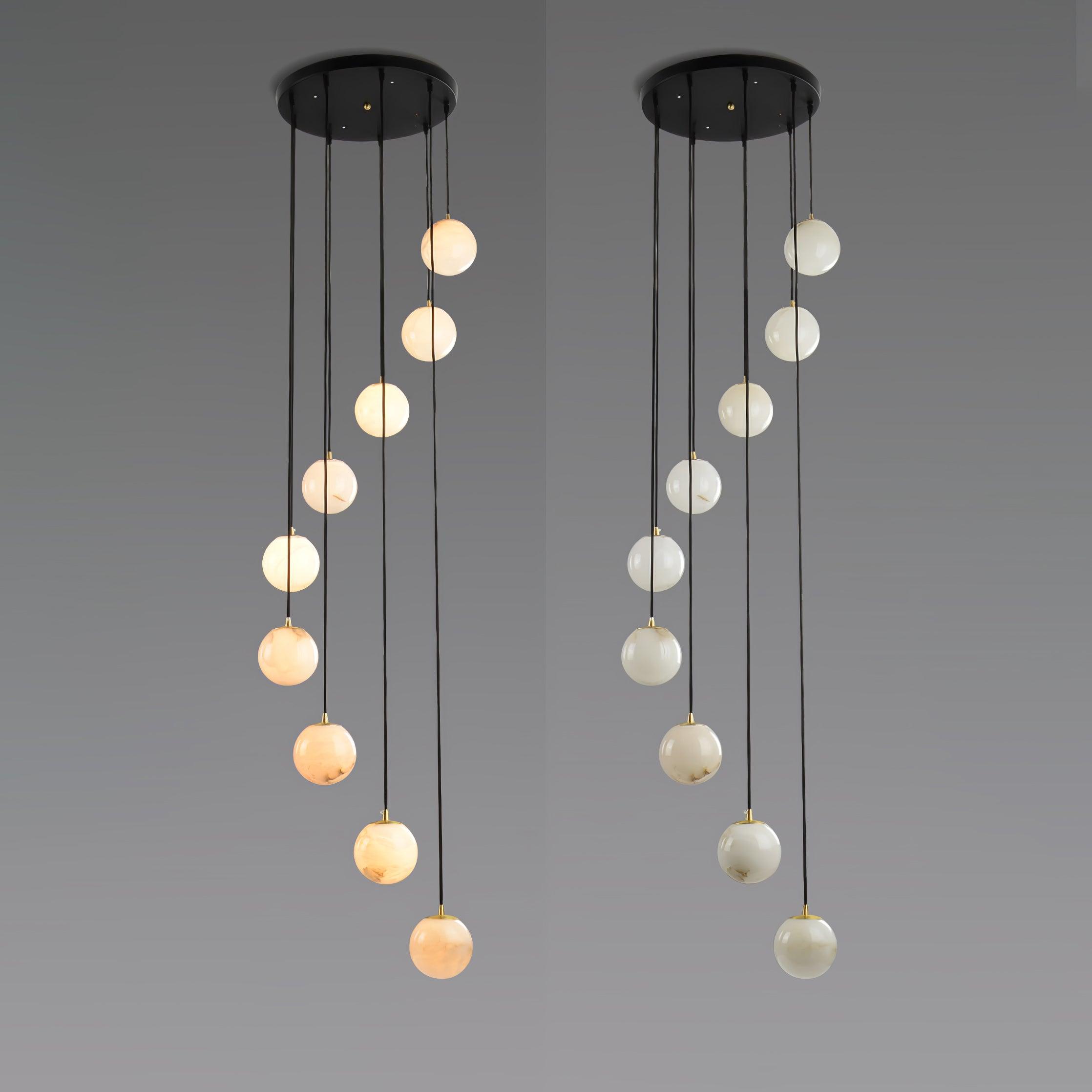 Sexta Alabaster Pendant Light Chandelier-Neutral Decor