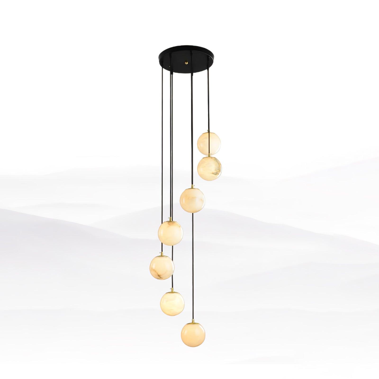 Sexta Alabaster Pendant Light Chandelier-Neutral Decor