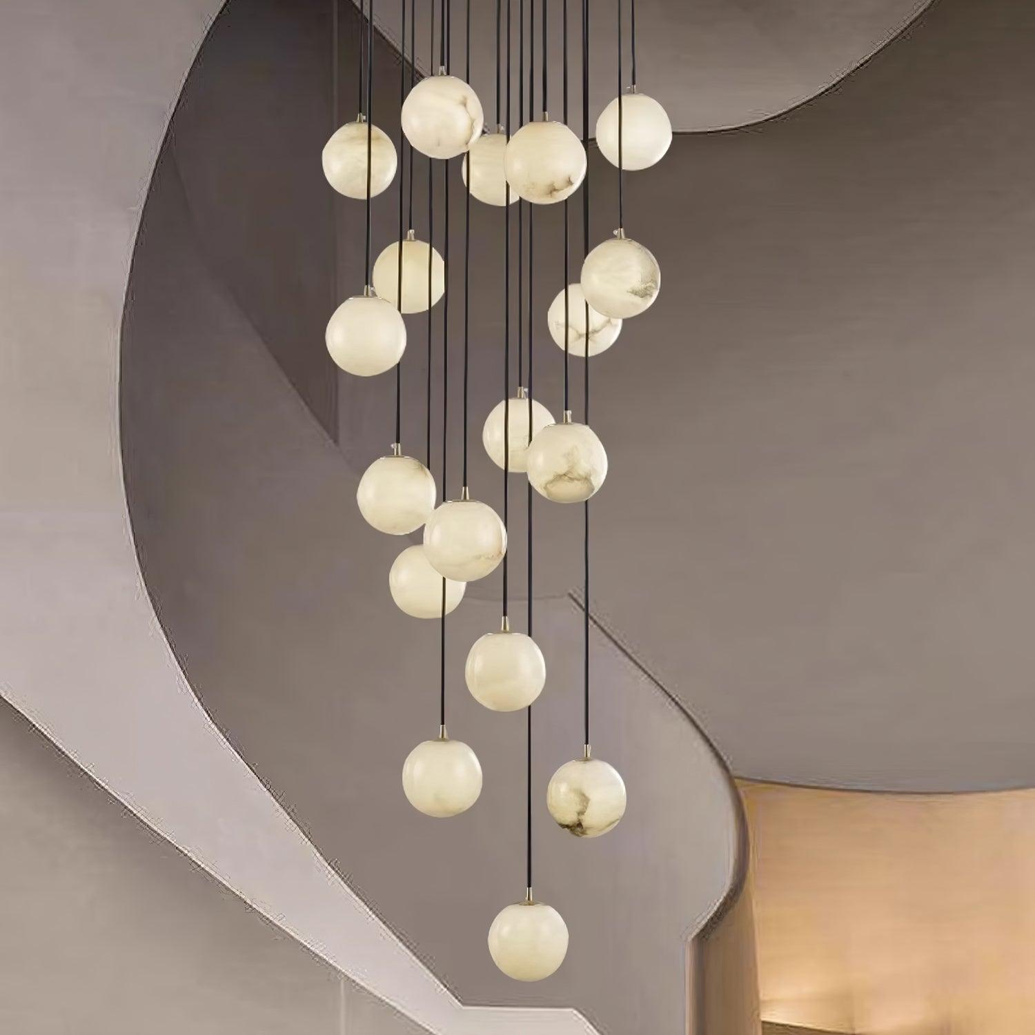 Sexta Alabaster Pendant Light Chandelier-Neutral Decor