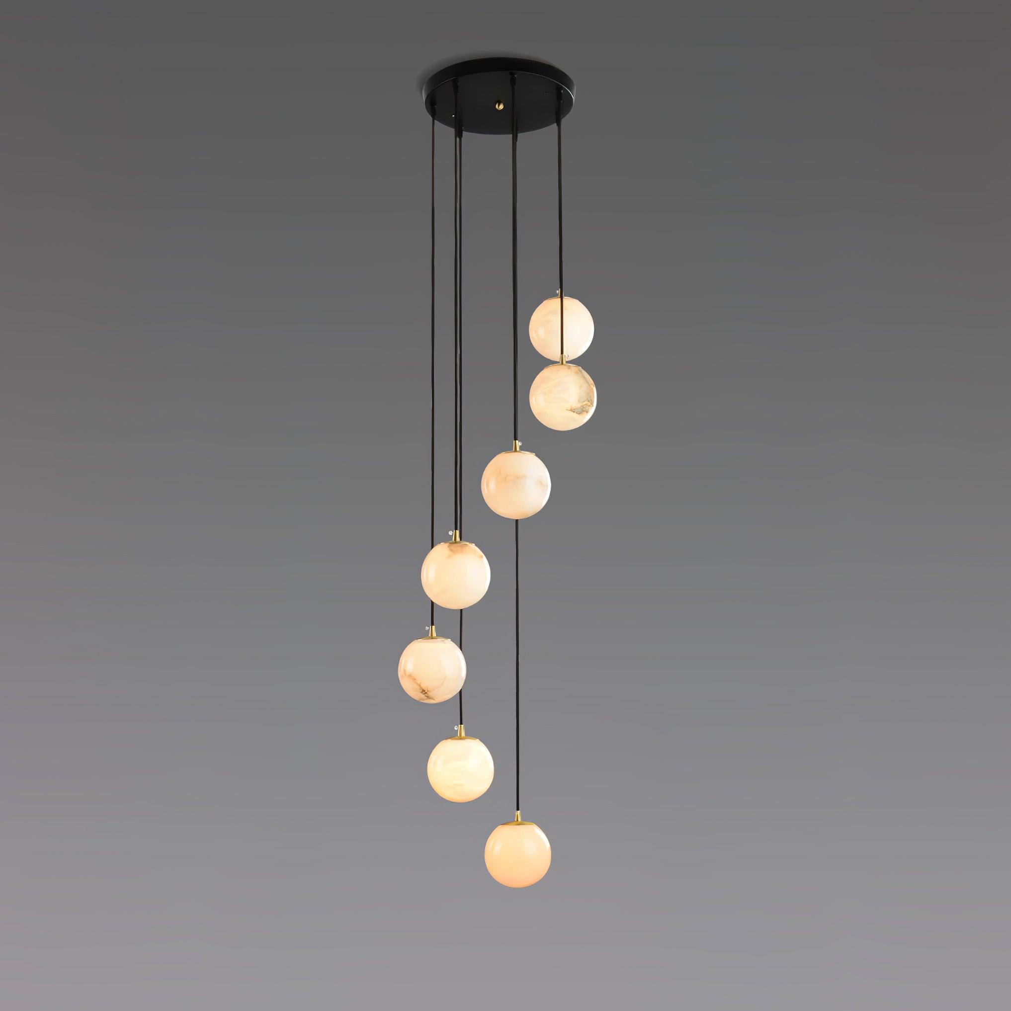 Sexta Alabaster Pendant Light Chandelier-Neutral Decor