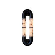 Alabaster Banded KoKo Sconce in a modern hallway setting.