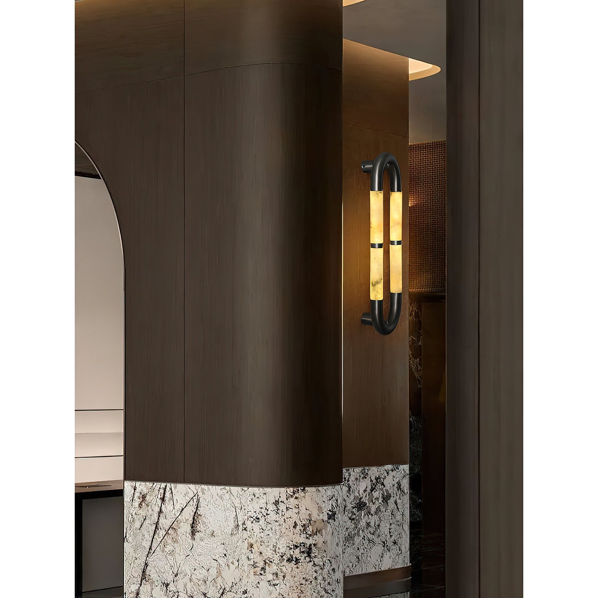 Dimensions overlay for Model A of the Alabaster Sconce.