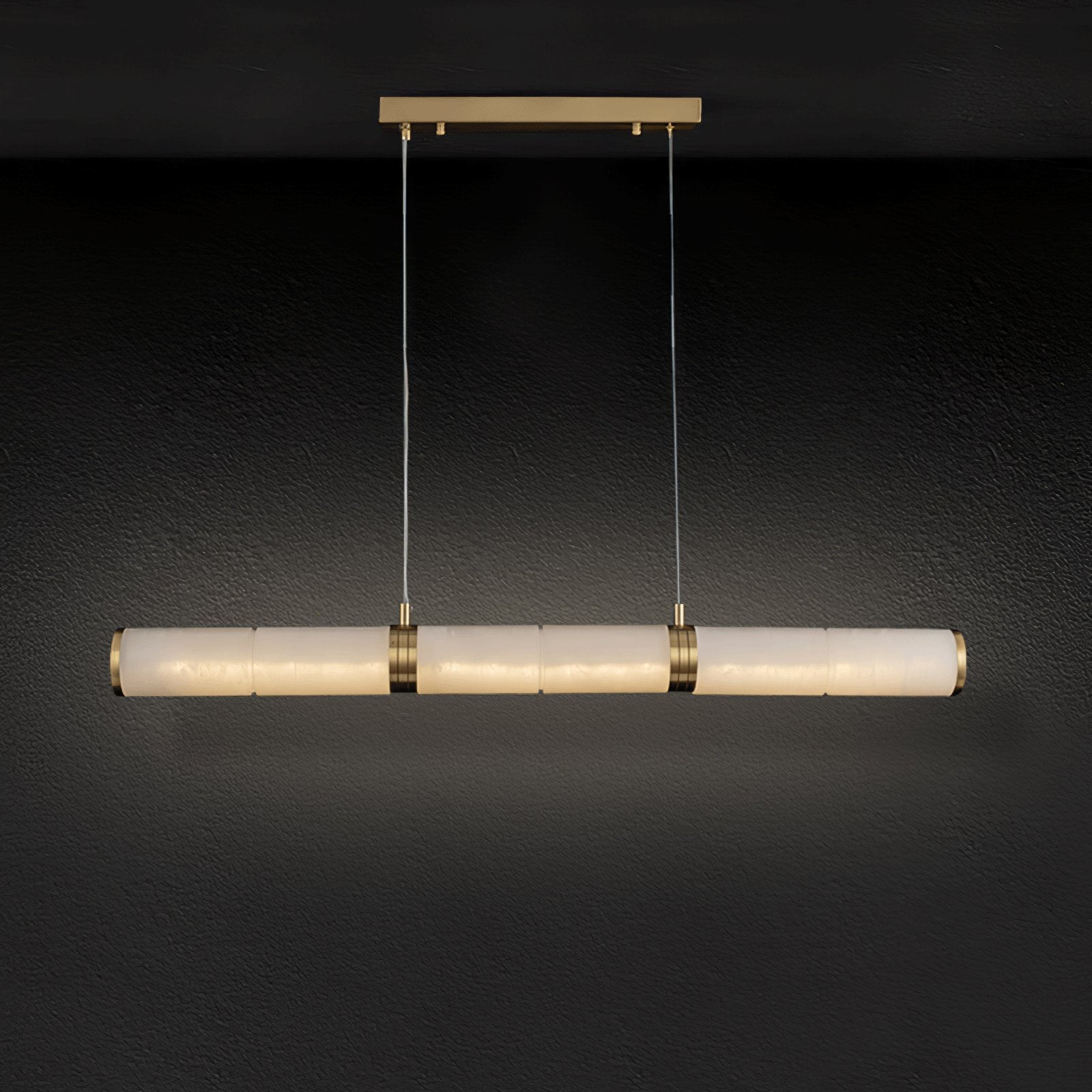 Gevrel Minimalist Alabaster Linear Pendant Light-Neutral Decor