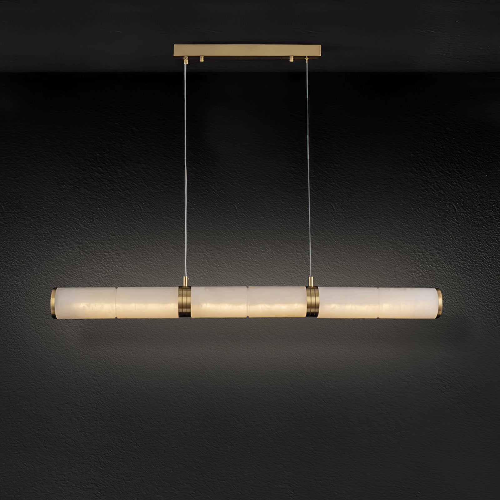 Gevrel Minimalist Alabaster Linear Pendant Light-Neutral Decor