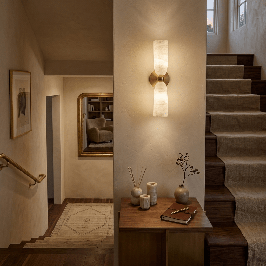 Alabaster Bell Wall Sconce-Neutral Decor