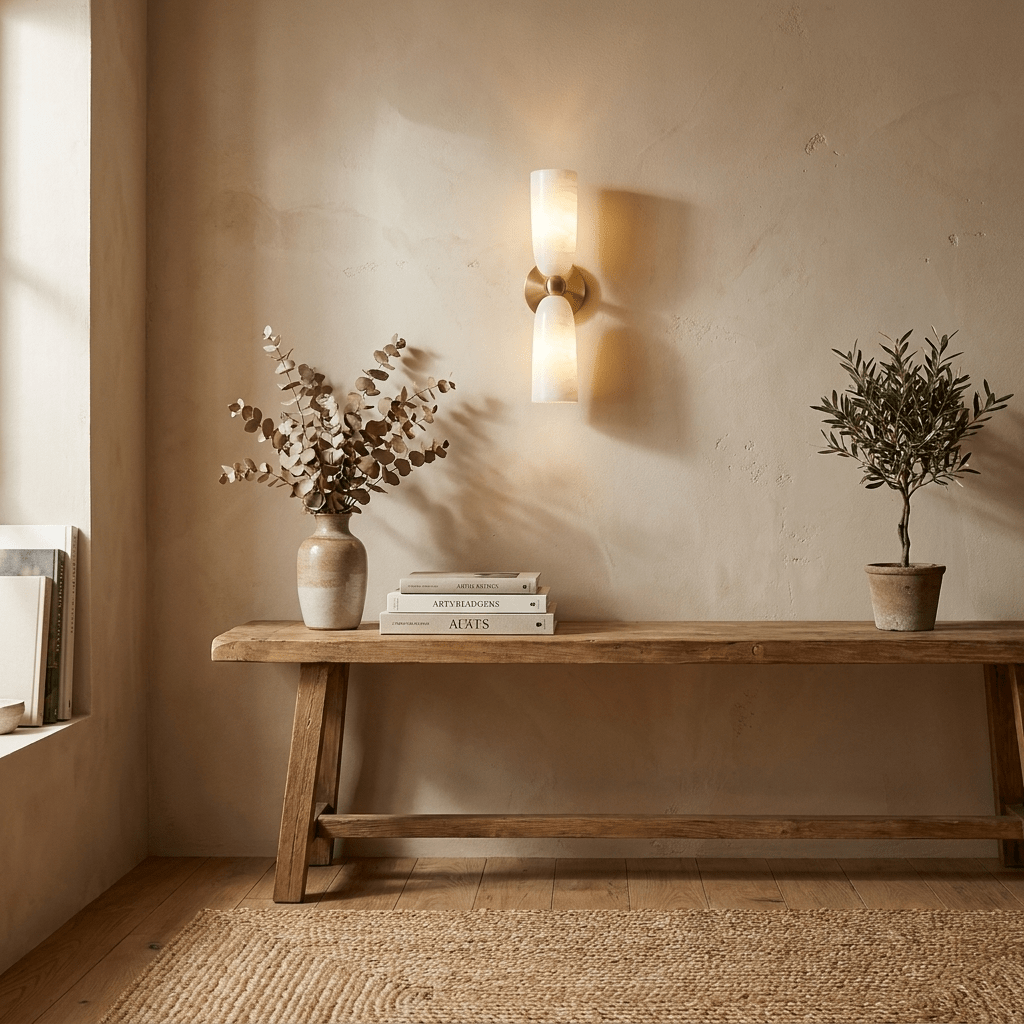 Alabaster Bell Wall Sconce-Neutral Decor