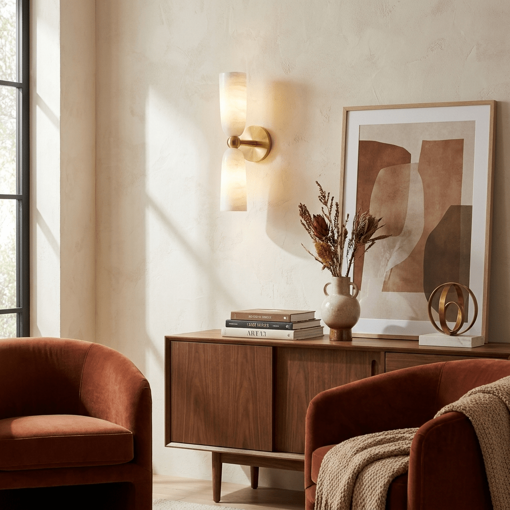 Alabaster Bell Wall Sconce-Neutral Decor