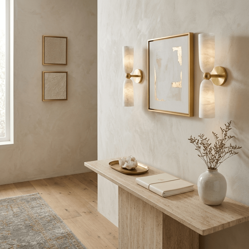 Alabaster Bell Wall Sconce-Neutral Decor