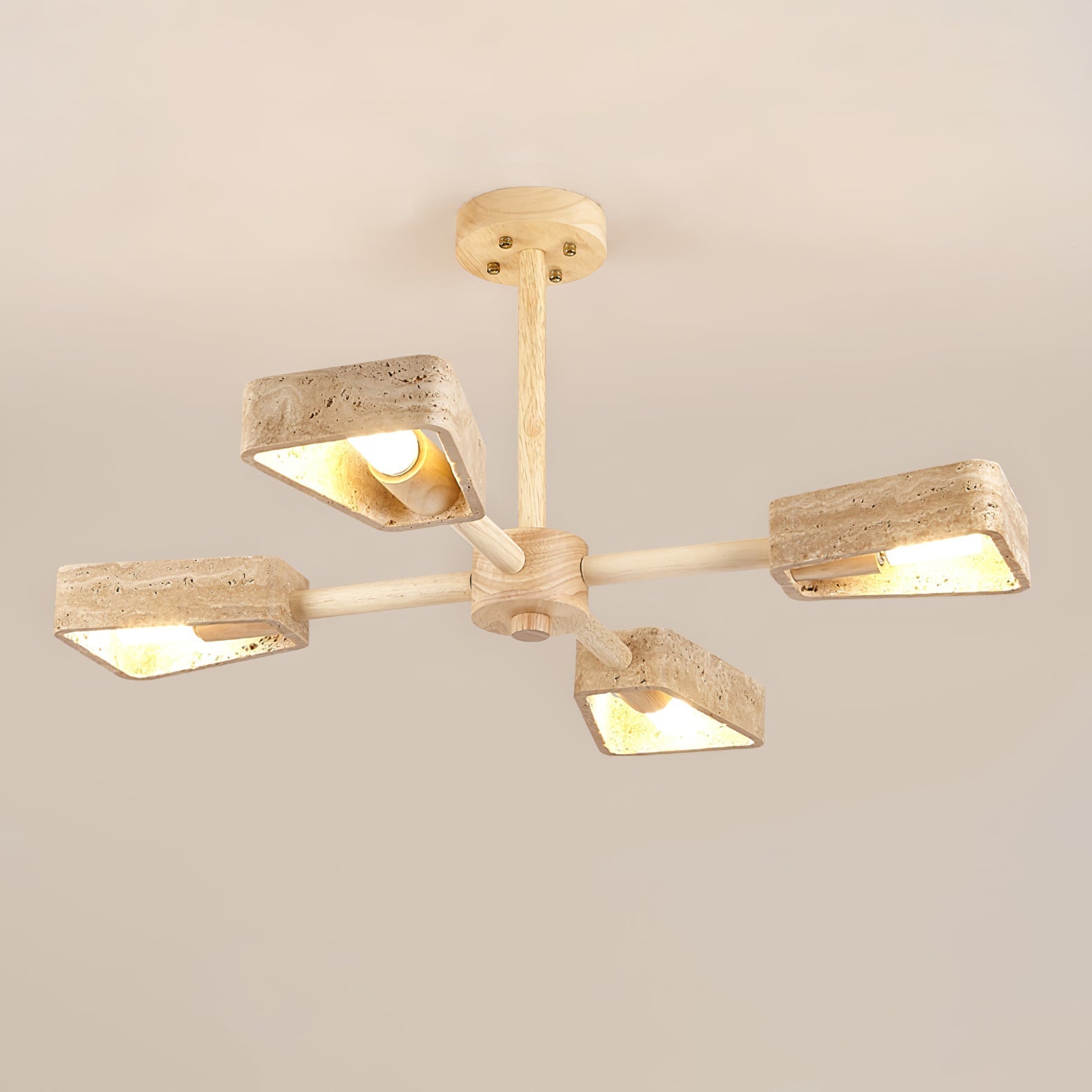 Hedra Travertone Geometric Chandelier-Neutral Decor