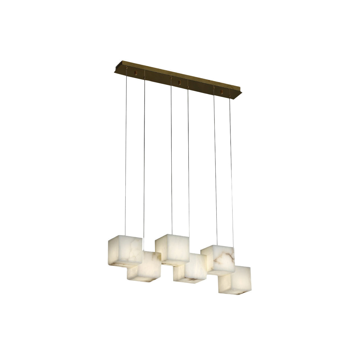 Jarnbruvyd Individual Modern Box Alabaster  Chandelier