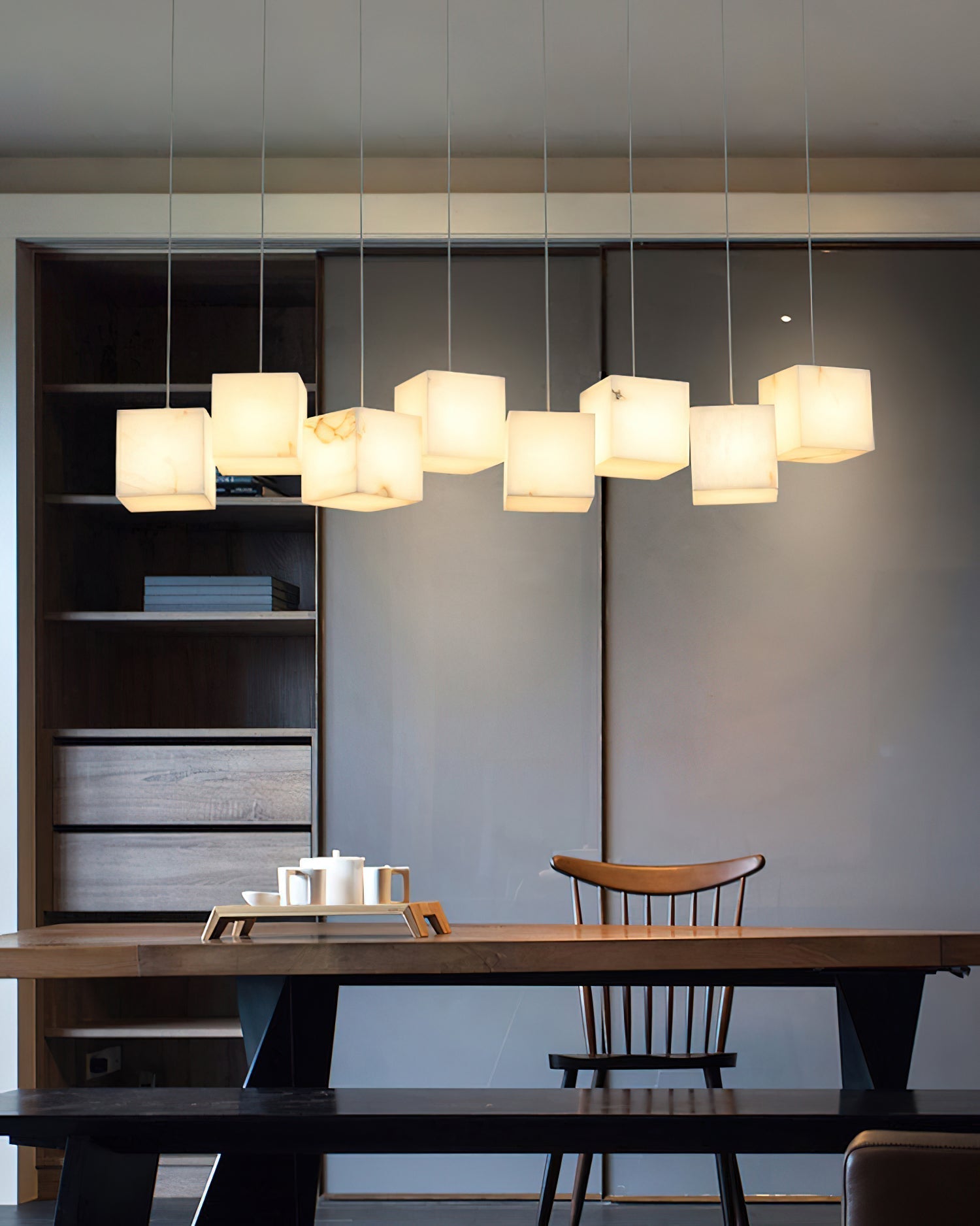 Jarnbruvyd Individual Modern Box Alabaster  Chandelier