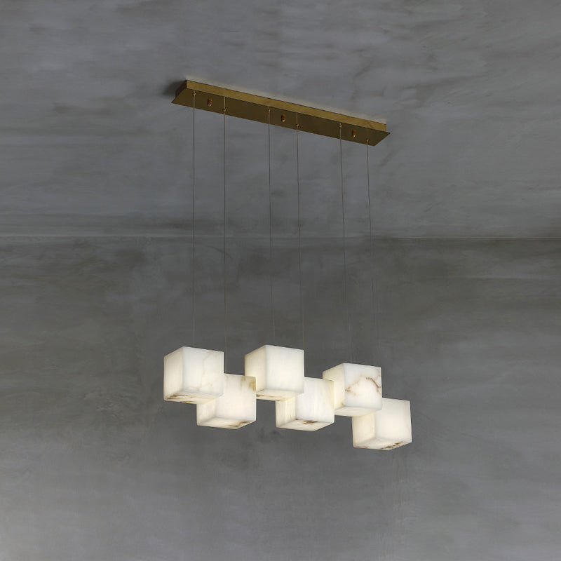 Jarnbruvyd Individual Modern Box Alabaster  Chandelier