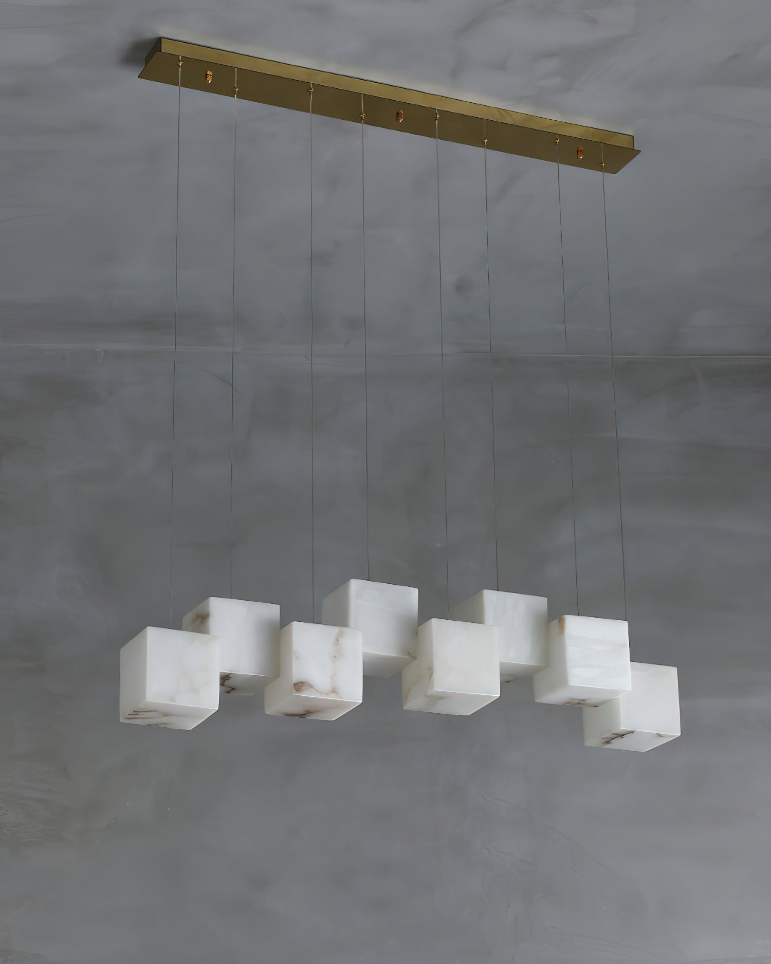 Jarnbruvyd Individual Modern Box Alabaster  Chandelier