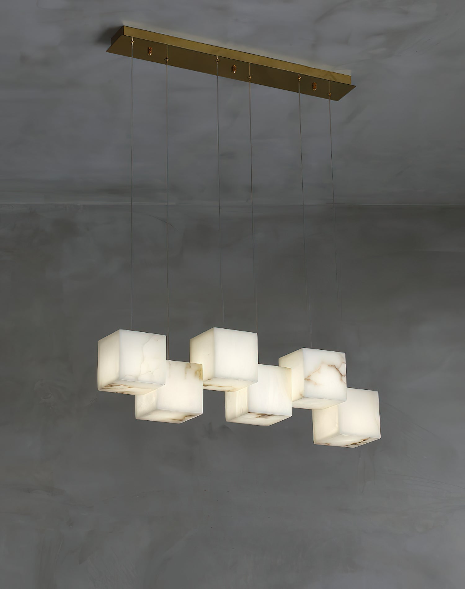 Jarnbruvyd Individual Modern Box Alabaster  Chandelier
