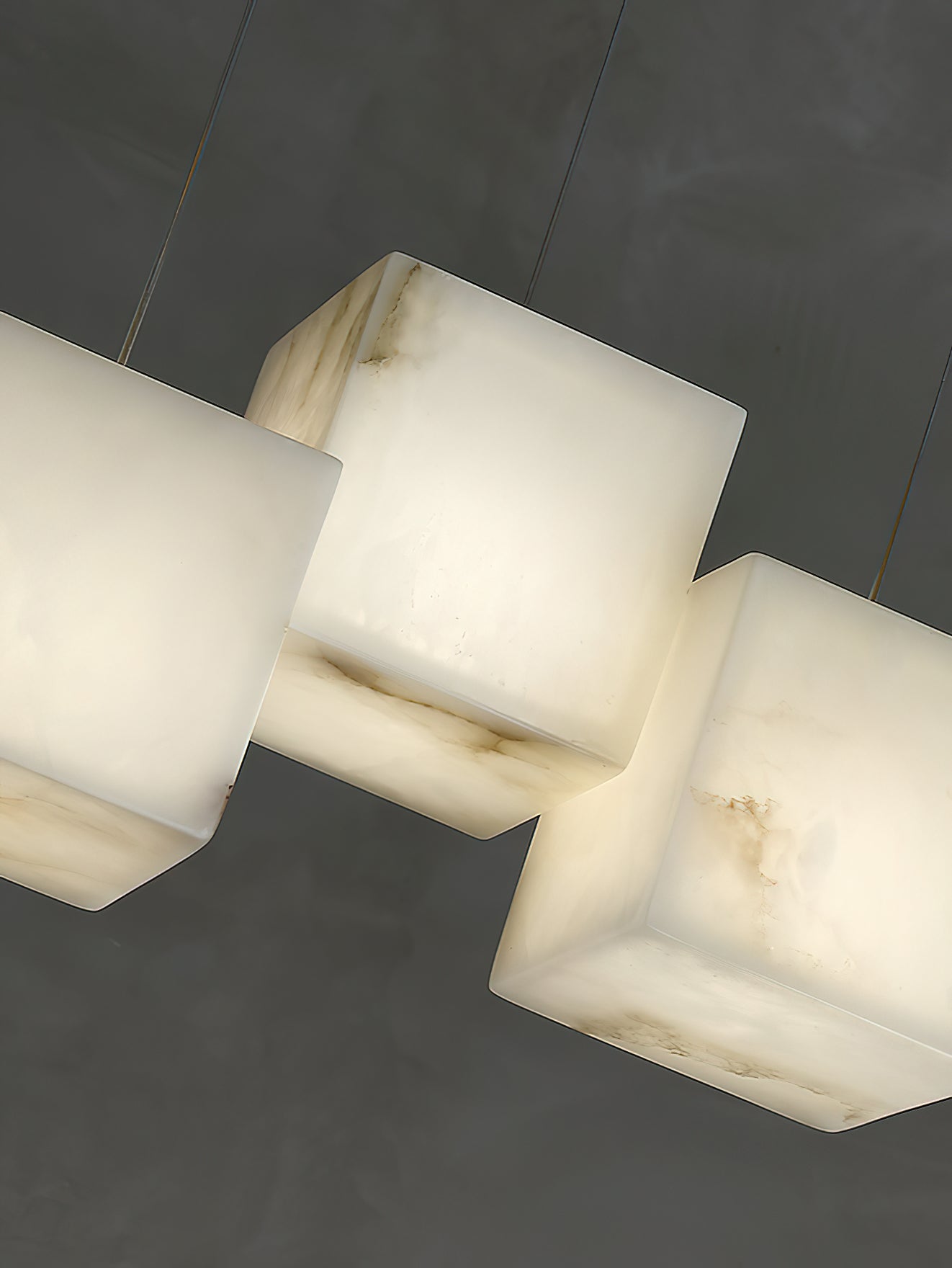 Jarnbruvyd Individual Modern Box Alabaster  Chandelier