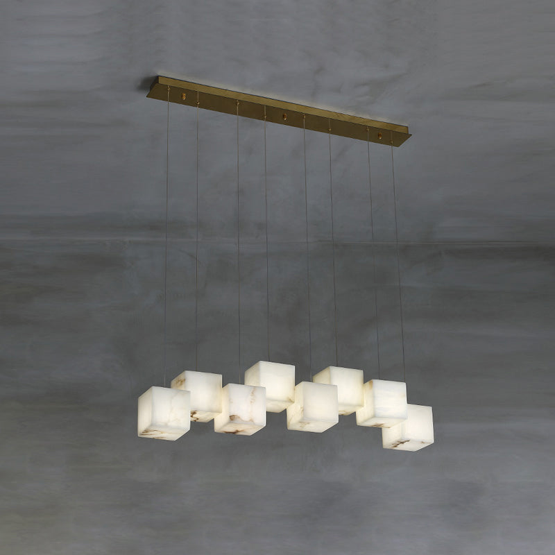 Jarnbruvyd Individual Modern Box Alabaster  Chandelier