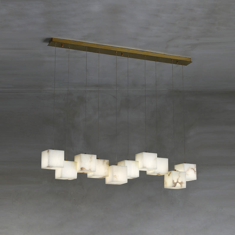 Jarnbruvyd Individual Modern Box Alabaster  Chandelier