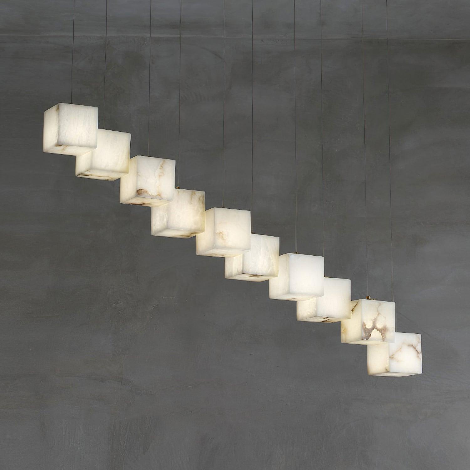 Eurraeel Alabaster Spiral Chandelier-Neutral Decor