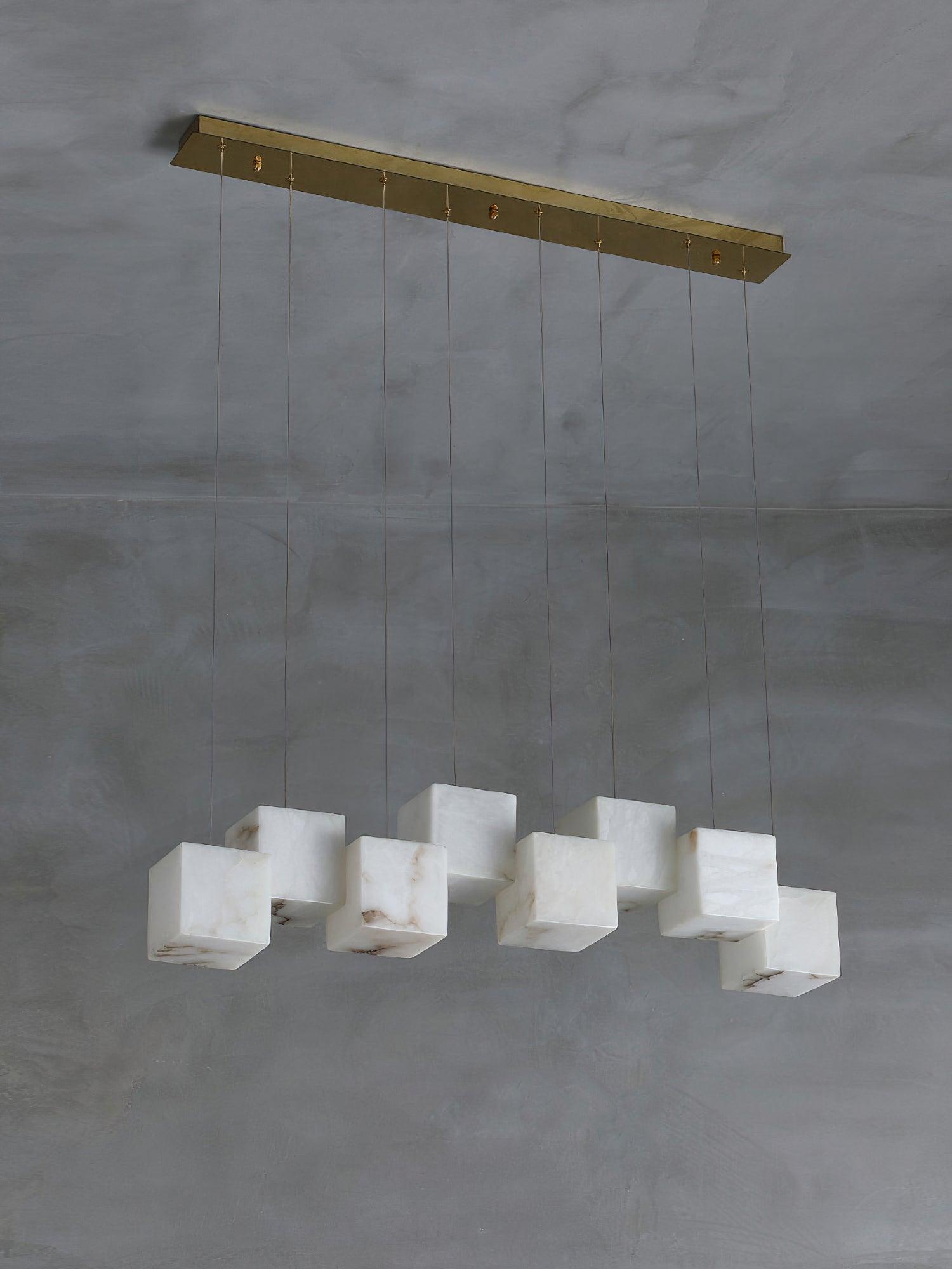Eurraeel Alabaster Spiral Chandelier-Neutral Decor