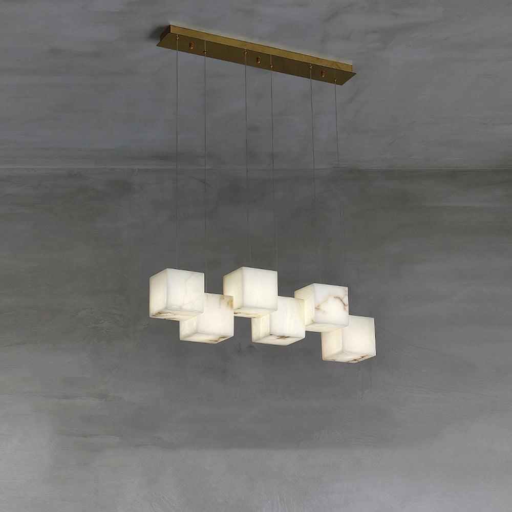 Eurraeel Alabaster Spiral Chandelier-Neutral Decor