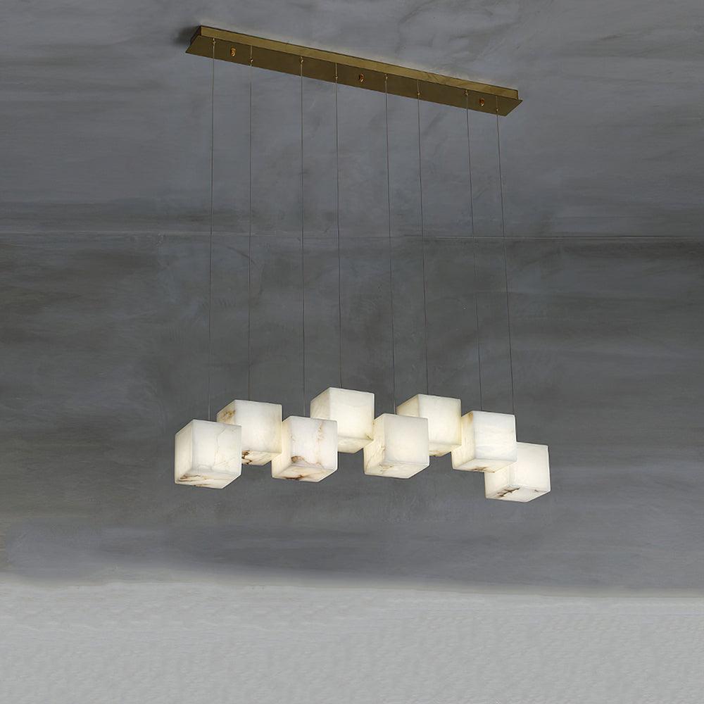 Eurraeel Alabaster Spiral Chandelier-Neutral Decor