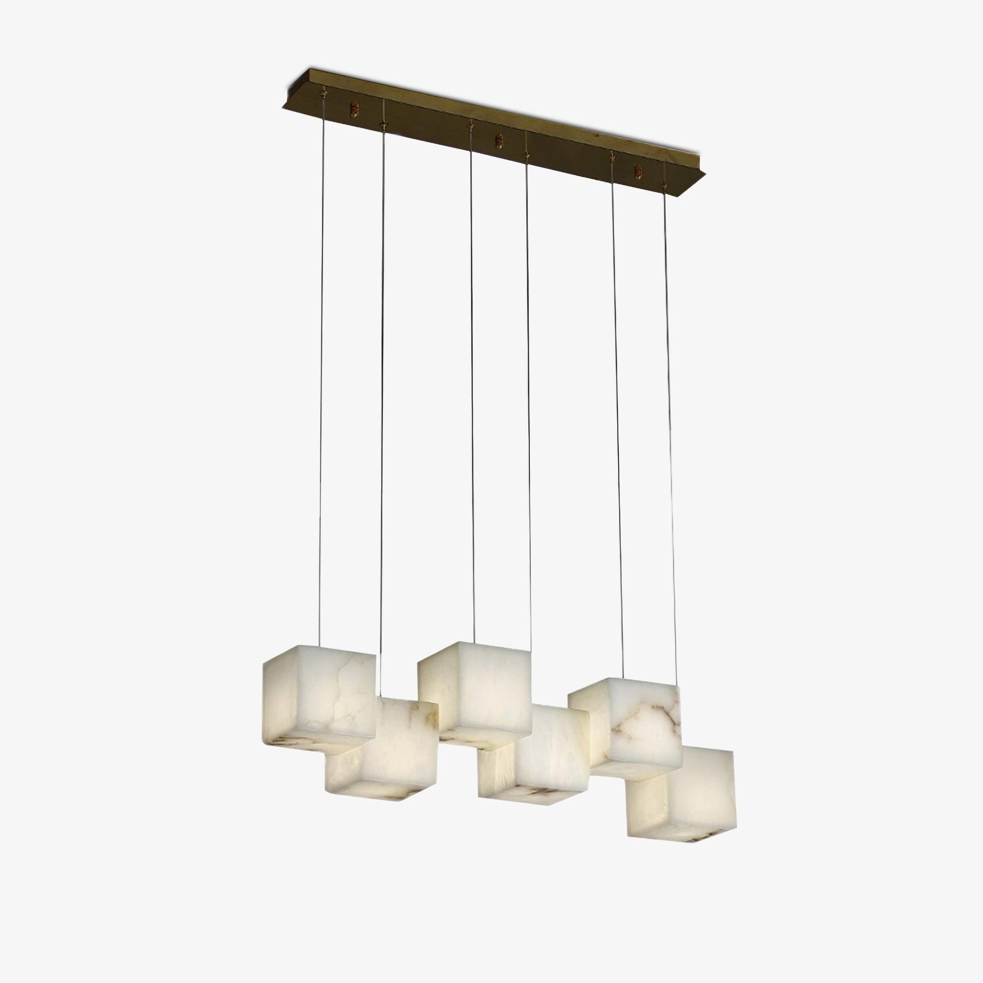 Eurraeel Alabaster Spiral Chandelier-Neutral Decor