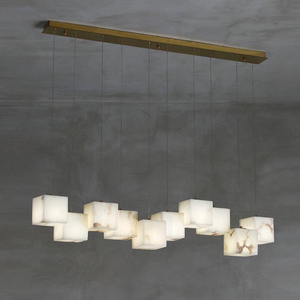 Eurraeel Alabaster Spiral Chandelier-Neutral Decor