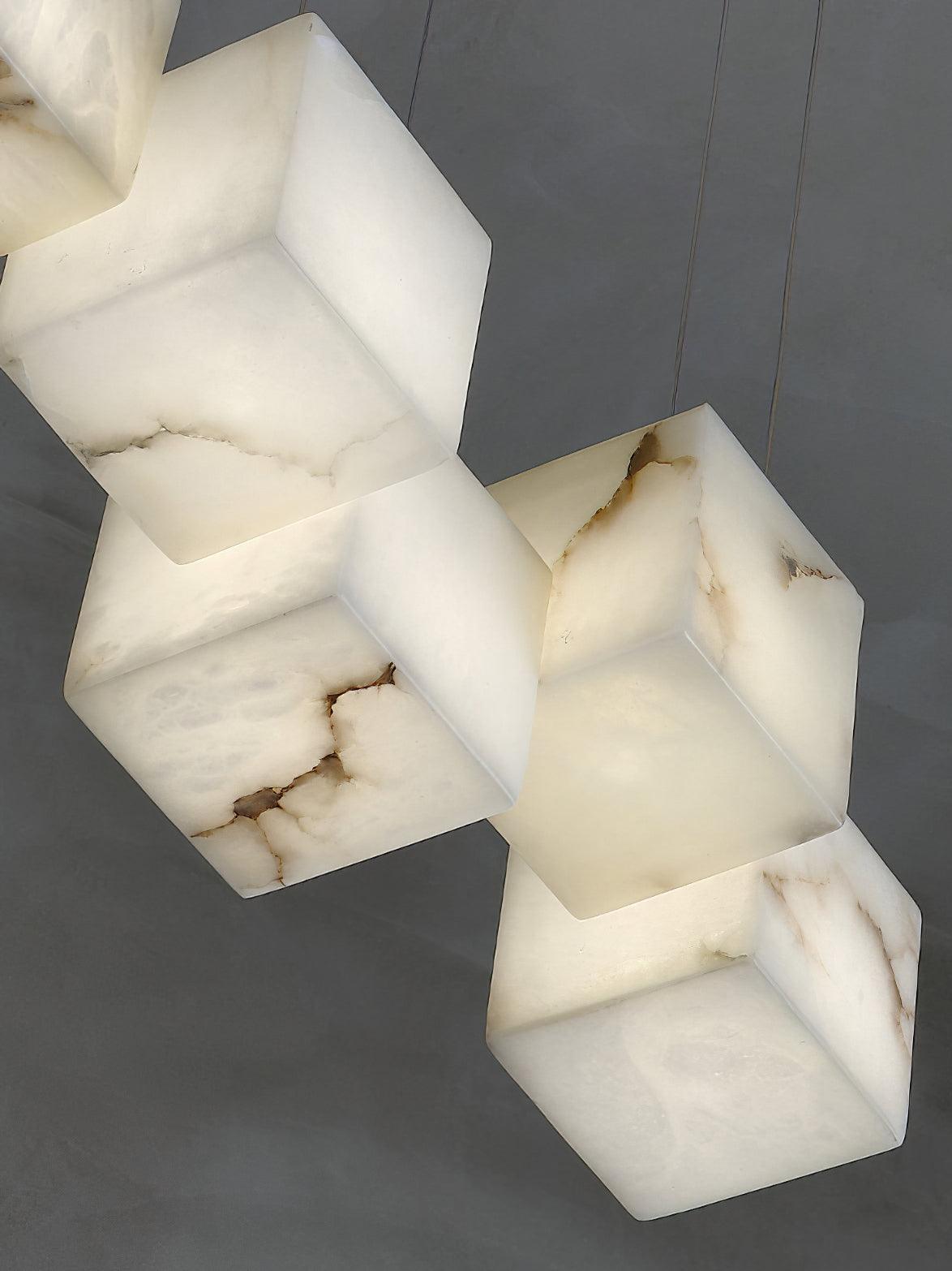 Eurraeel Alabaster Spiral Chandelier-Neutral Decor