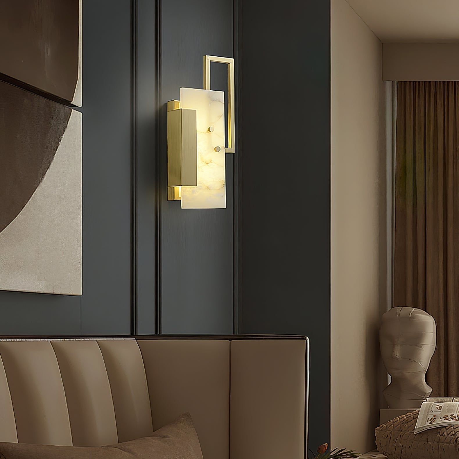 Orion Alabaster Wall Lamp-Neutral Decor