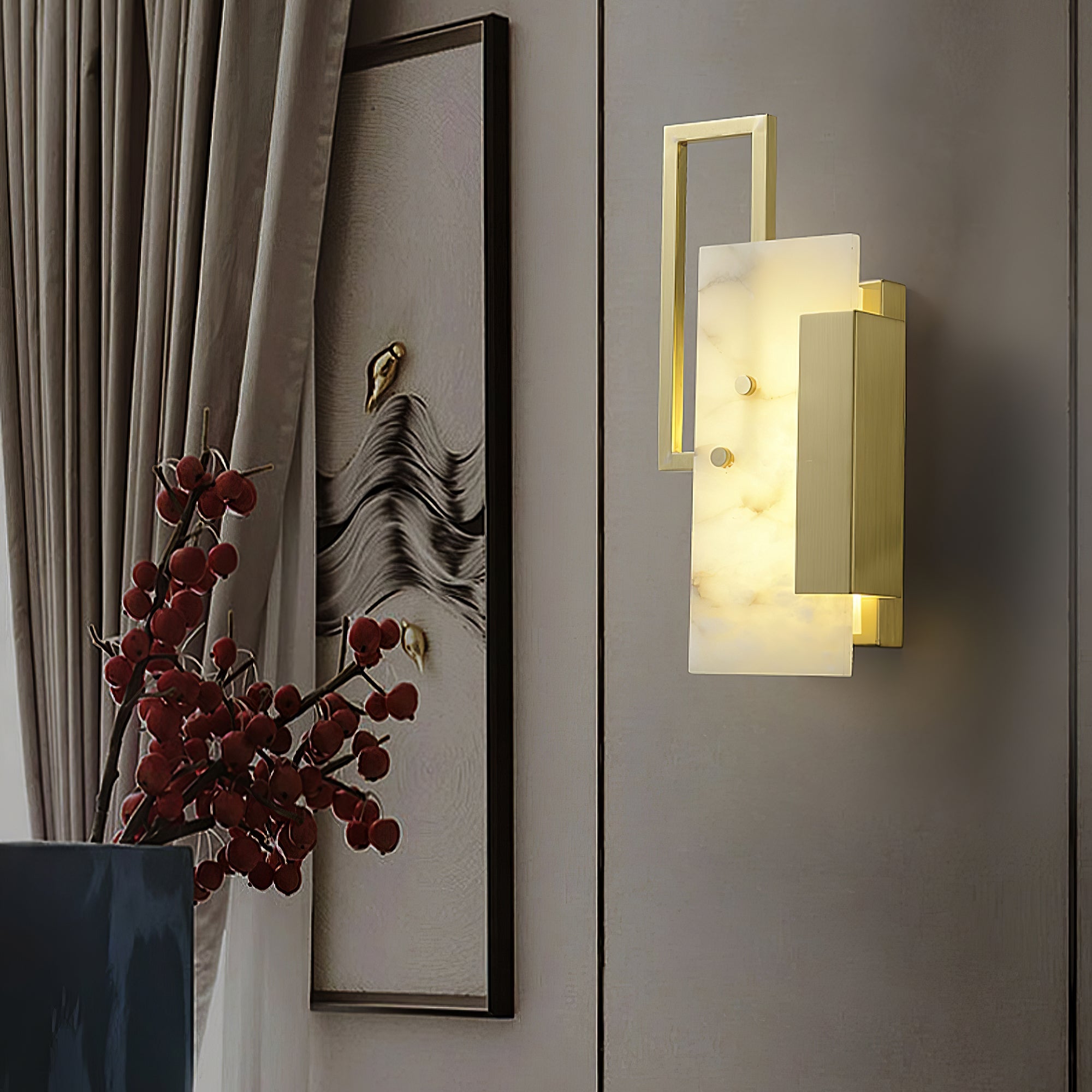 Orion Alabaster Wall Lamp-Neutral Decor