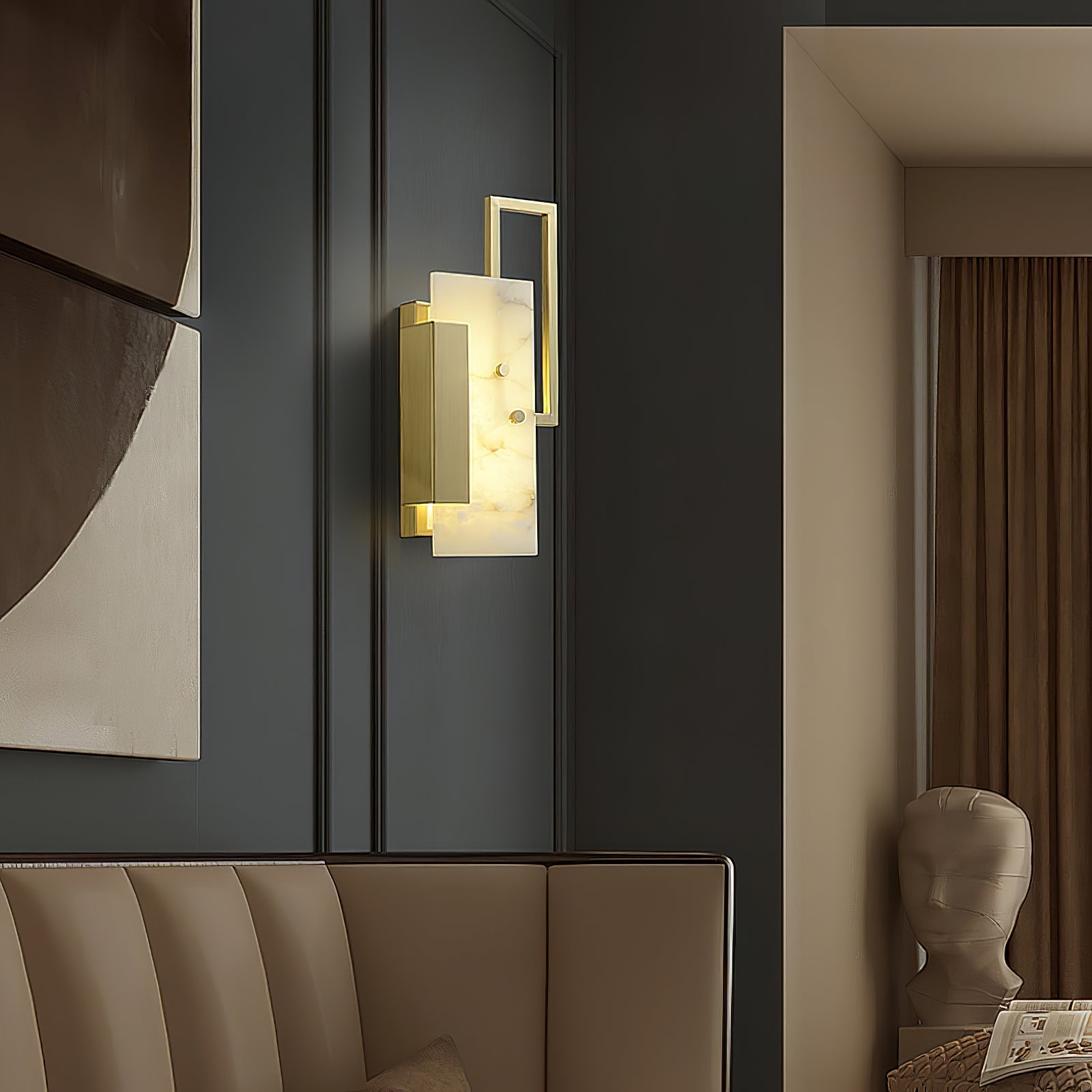 Orion Alabaster Wall Lamp-Neutral Decor