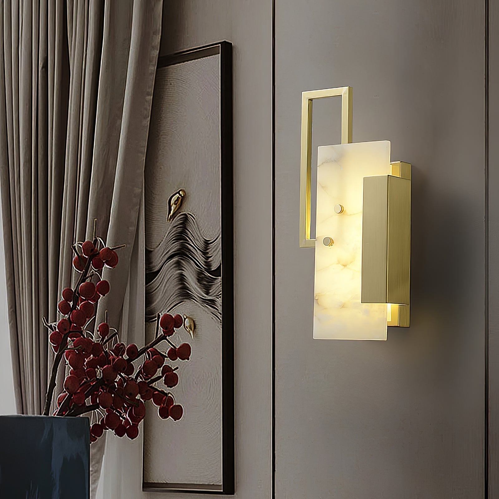 Orion Alabaster Wall Lamp-Neutral Decor