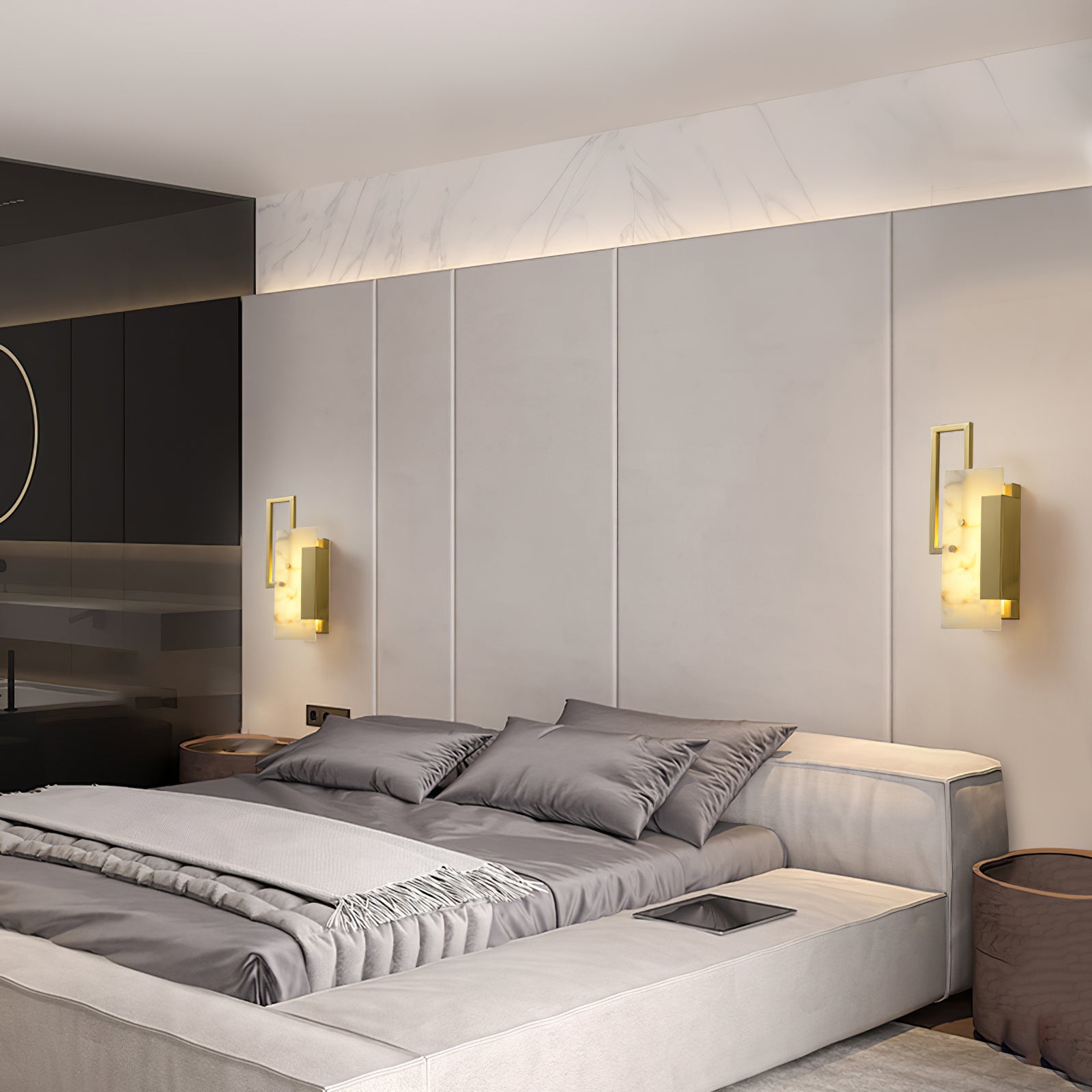 Orion Alabaster Wall Lamp-Neutral Decor