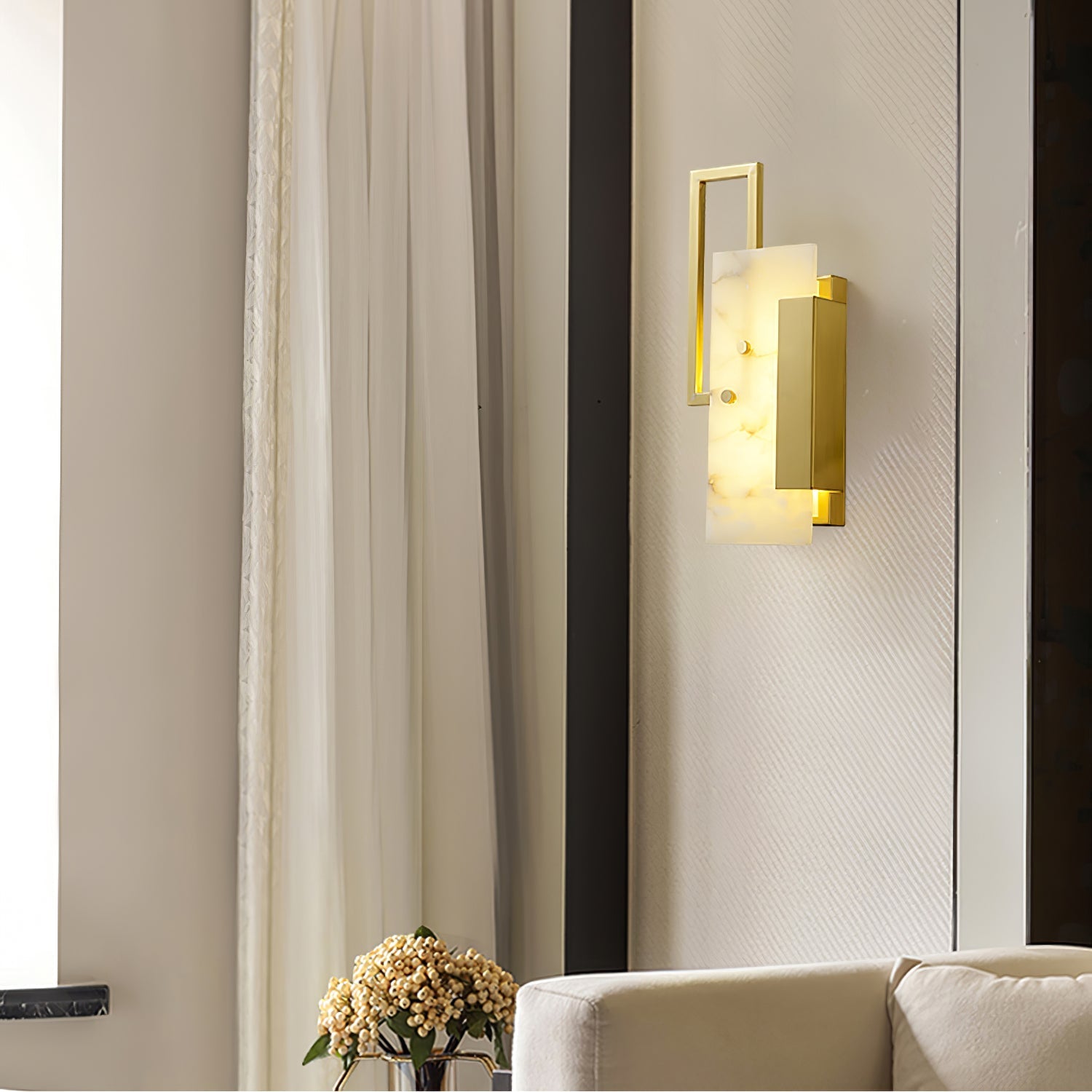 Orion Alabaster Wall Lamp-Neutral Decor