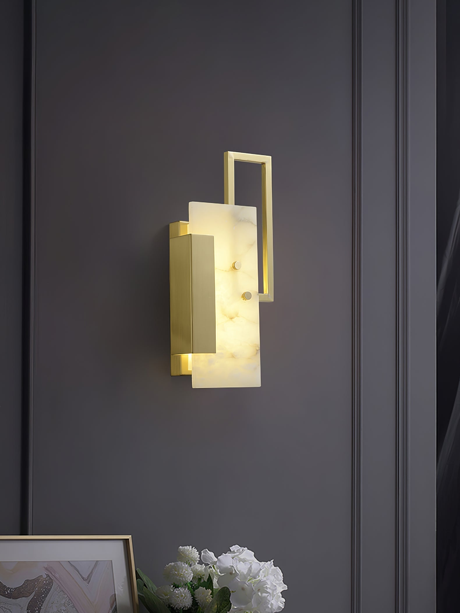 Orion Alabaster Wall Lamp-Neutral Decor