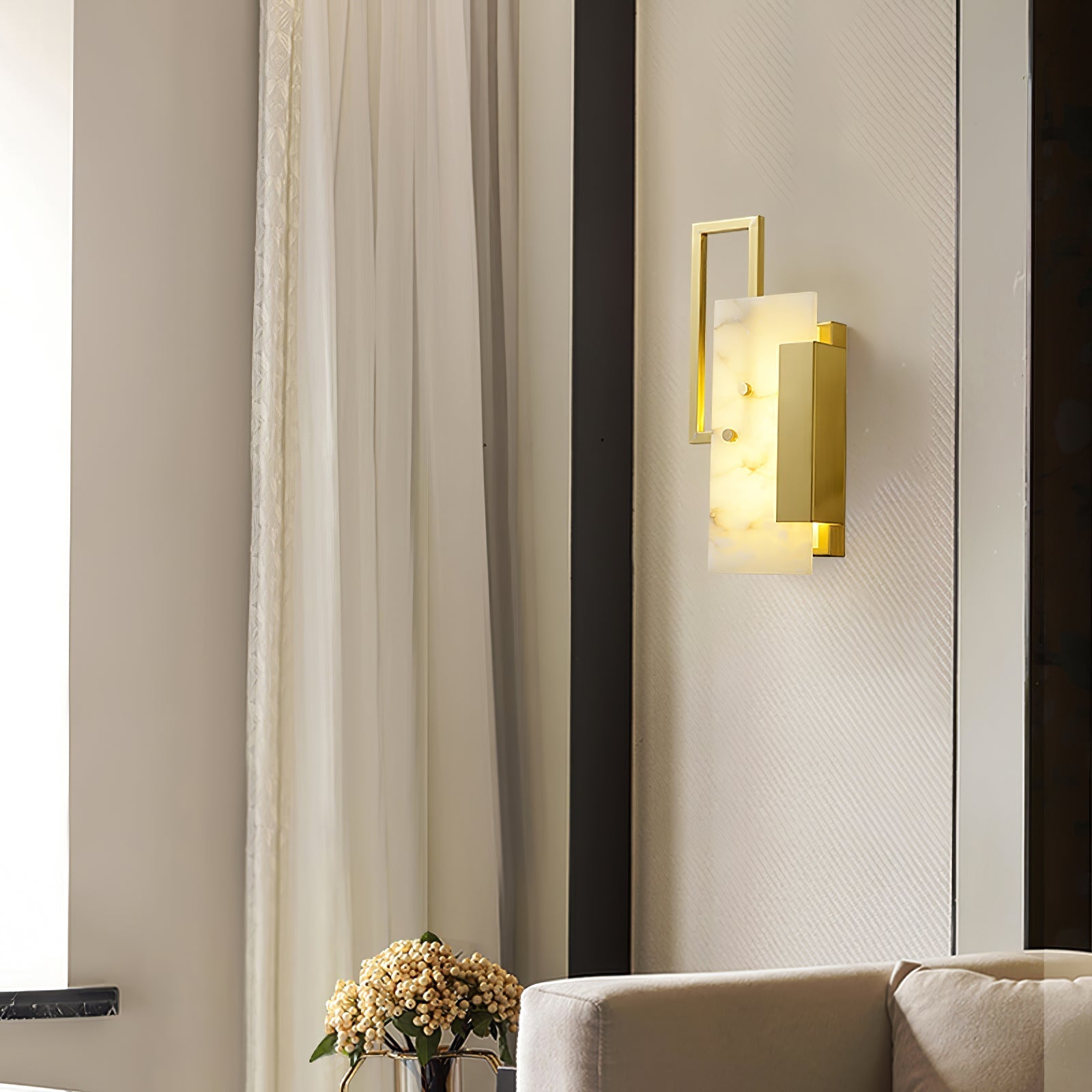 Orion Alabaster Wall Lamp-Neutral Decor