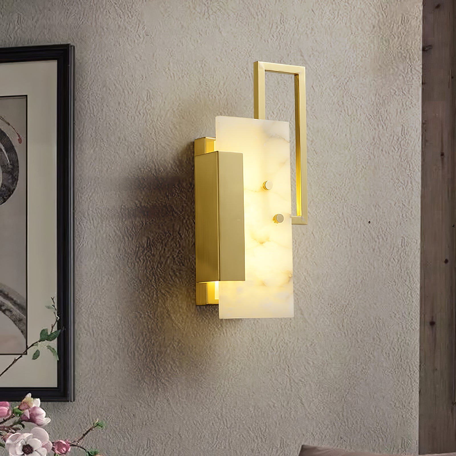 Orion Alabaster Wall Lamp-Neutral Decor
