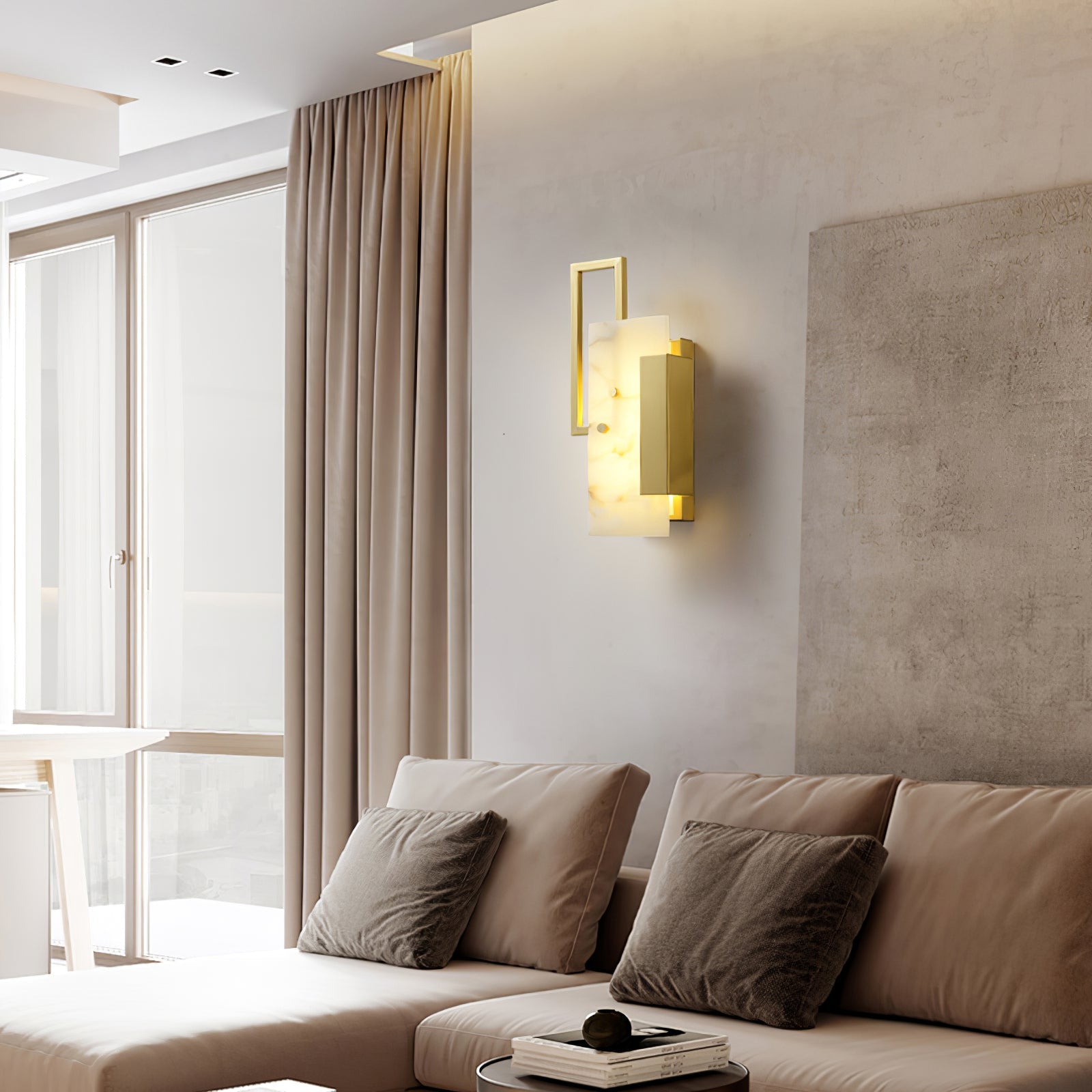 Orion Alabaster Wall Lamp-Neutral Decor
