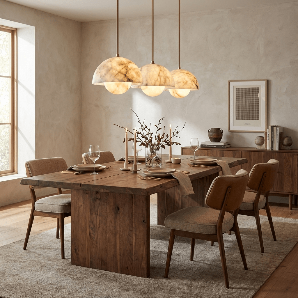Alabaster Bud Pendant Lamp-Neutral Decor