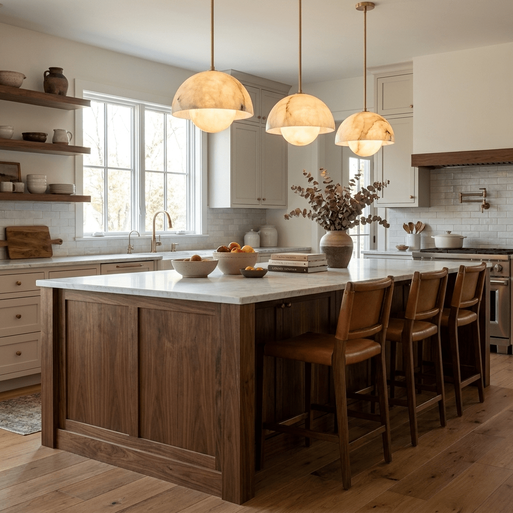 Alabaster Bud Pendant Lamp-Neutral Decor