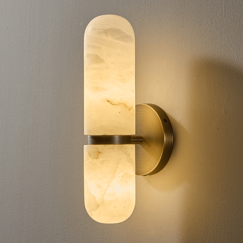 Alabaster Capsule Wall Sconce-Neutral Decor