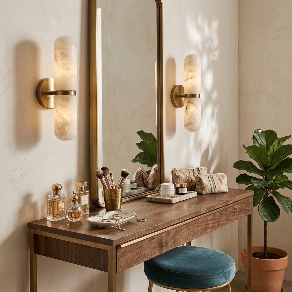 Alabaster Capsule Wall Sconce-Neutral Decor