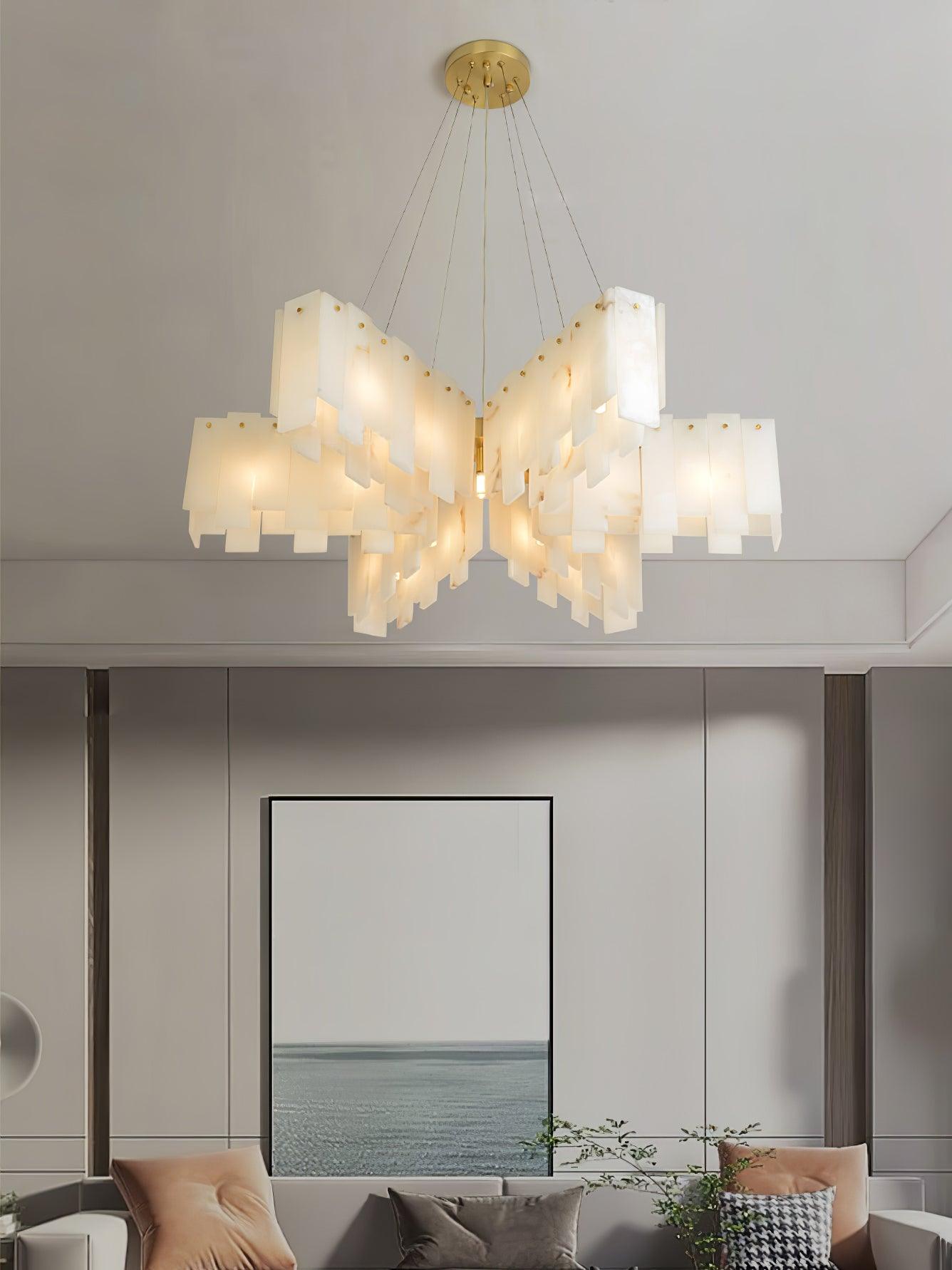 Vevelila Alabaster Chandelier-Neutral Decor