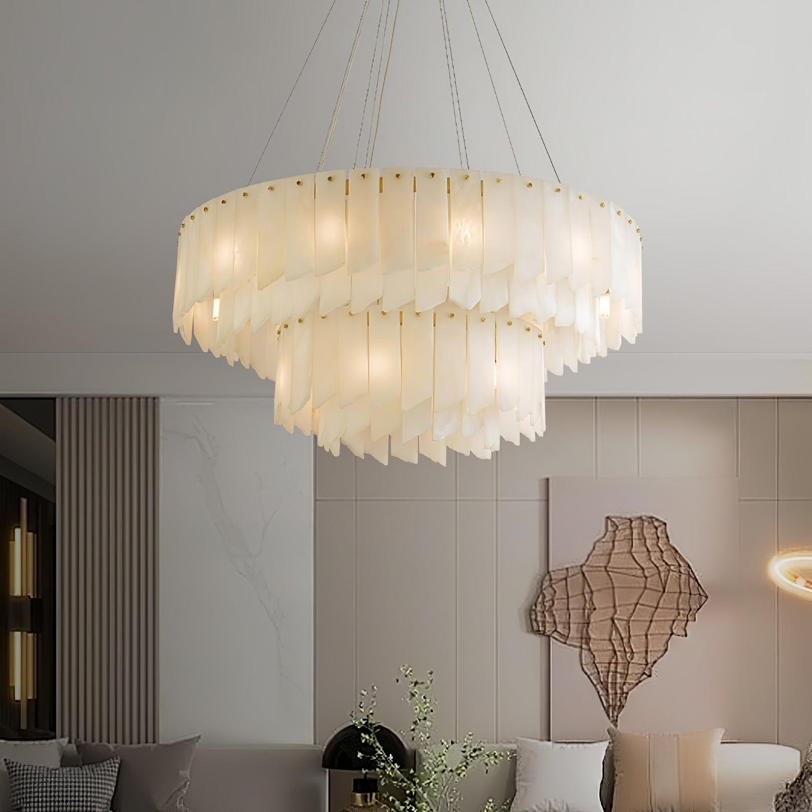 Vevelila Alabaster Chandelier-Neutral Decor