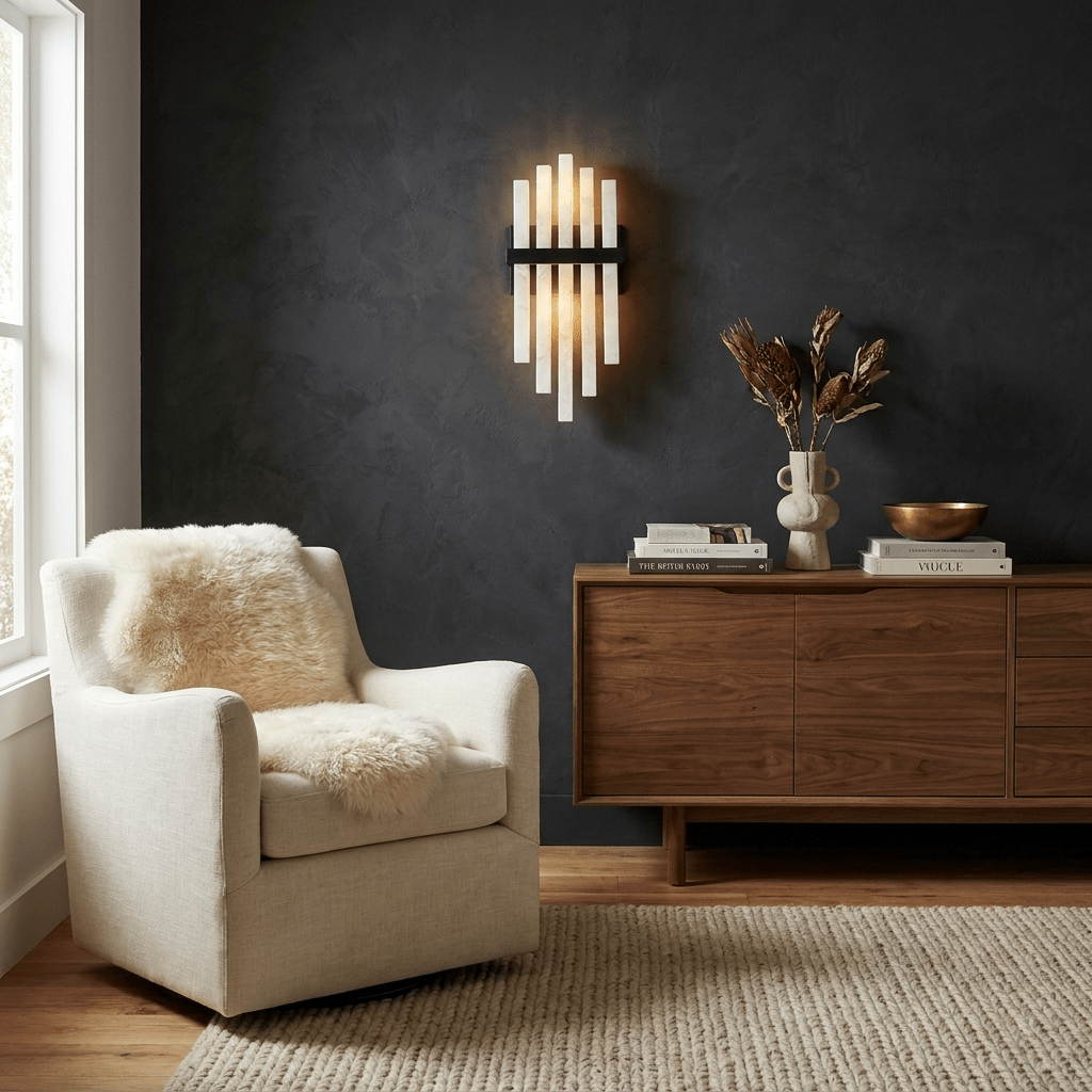 Alabaster Cascade Wall Lamp-Neutral Decor