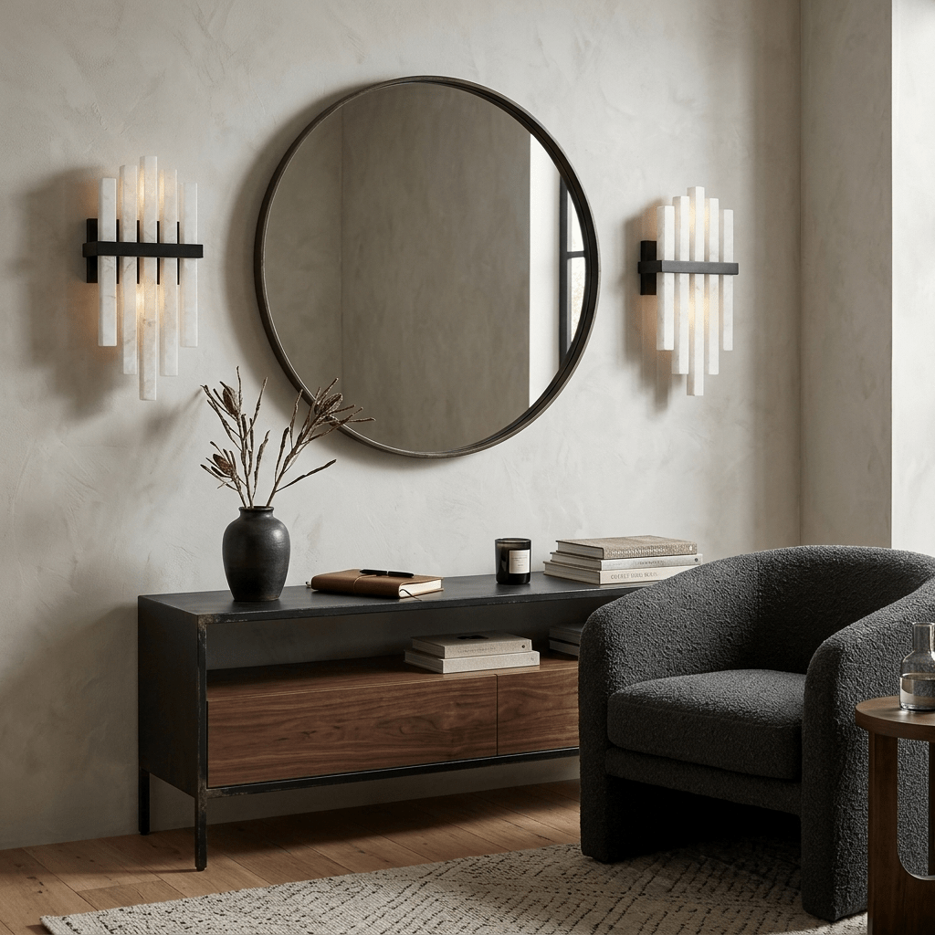 Alabaster Cascade Wall Lamp-Neutral Decor
