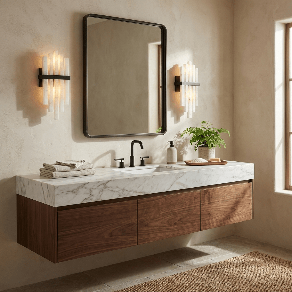Alabaster Cascade Wall Lamp-Neutral Decor
