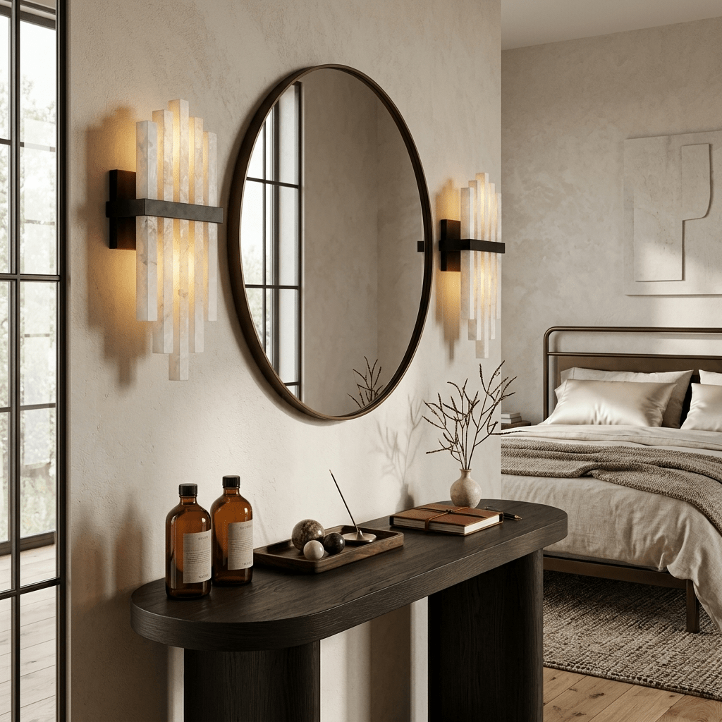Alabaster Cascade Wall Lamp-Neutral Decor