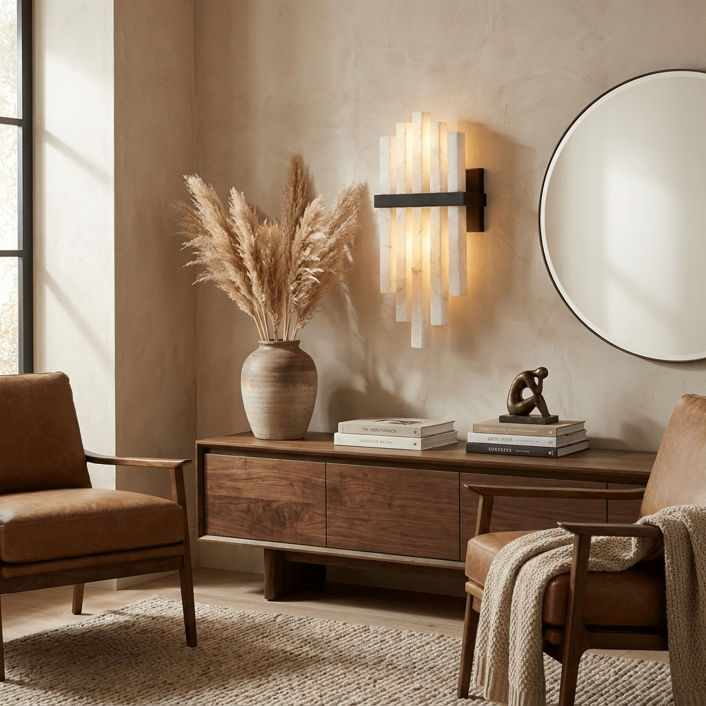 Alabaster Cascade Wall Lamp-Neutral Decor