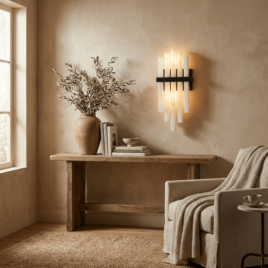 Alabaster Cascade Wall Lamp-Neutral Decor